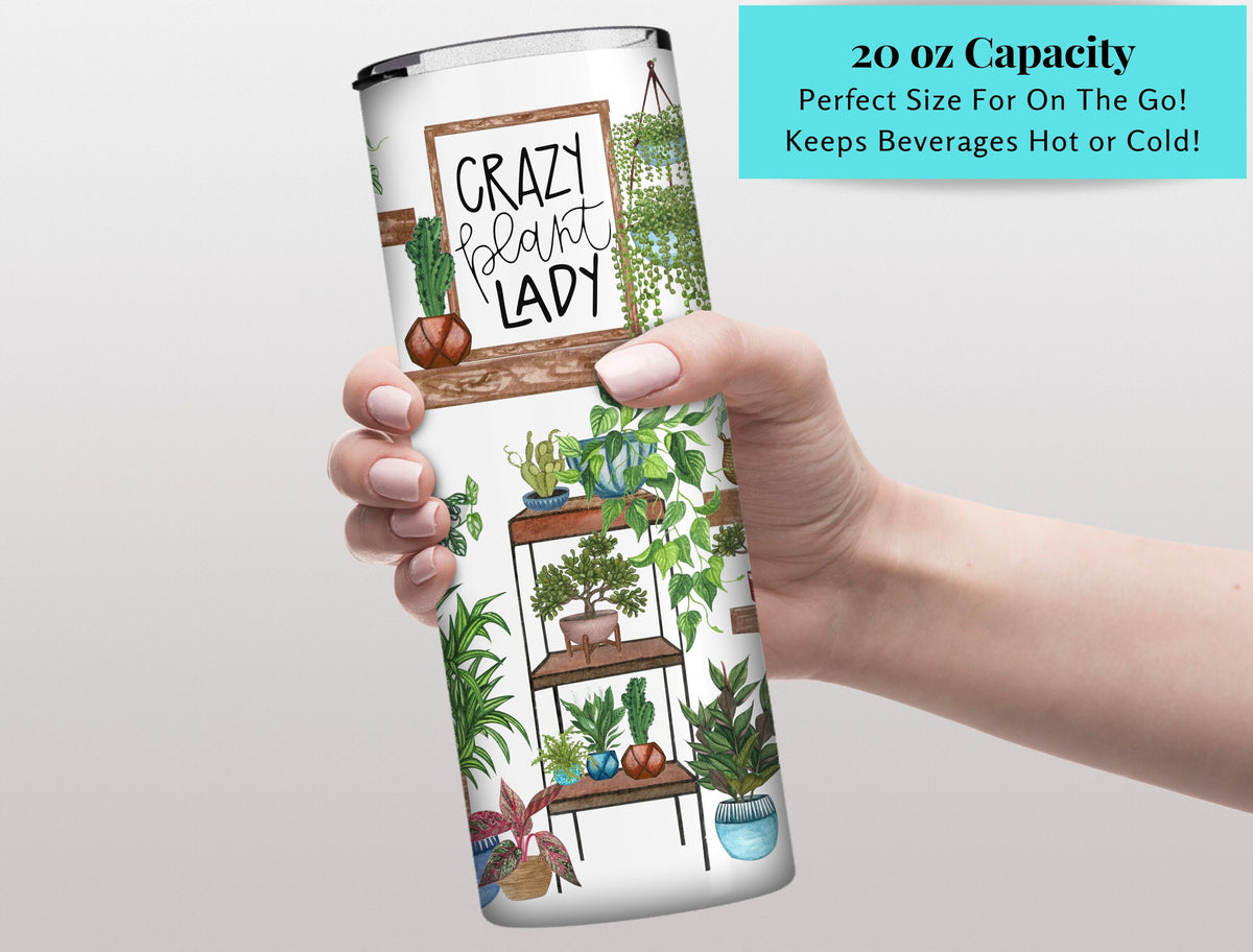 Crazy Plant Lady Tumbler, Horticulture Cup, Crazy Plant Lady Cup, Plant lady Tumbler, Tumbler With Plants, Plant Gift