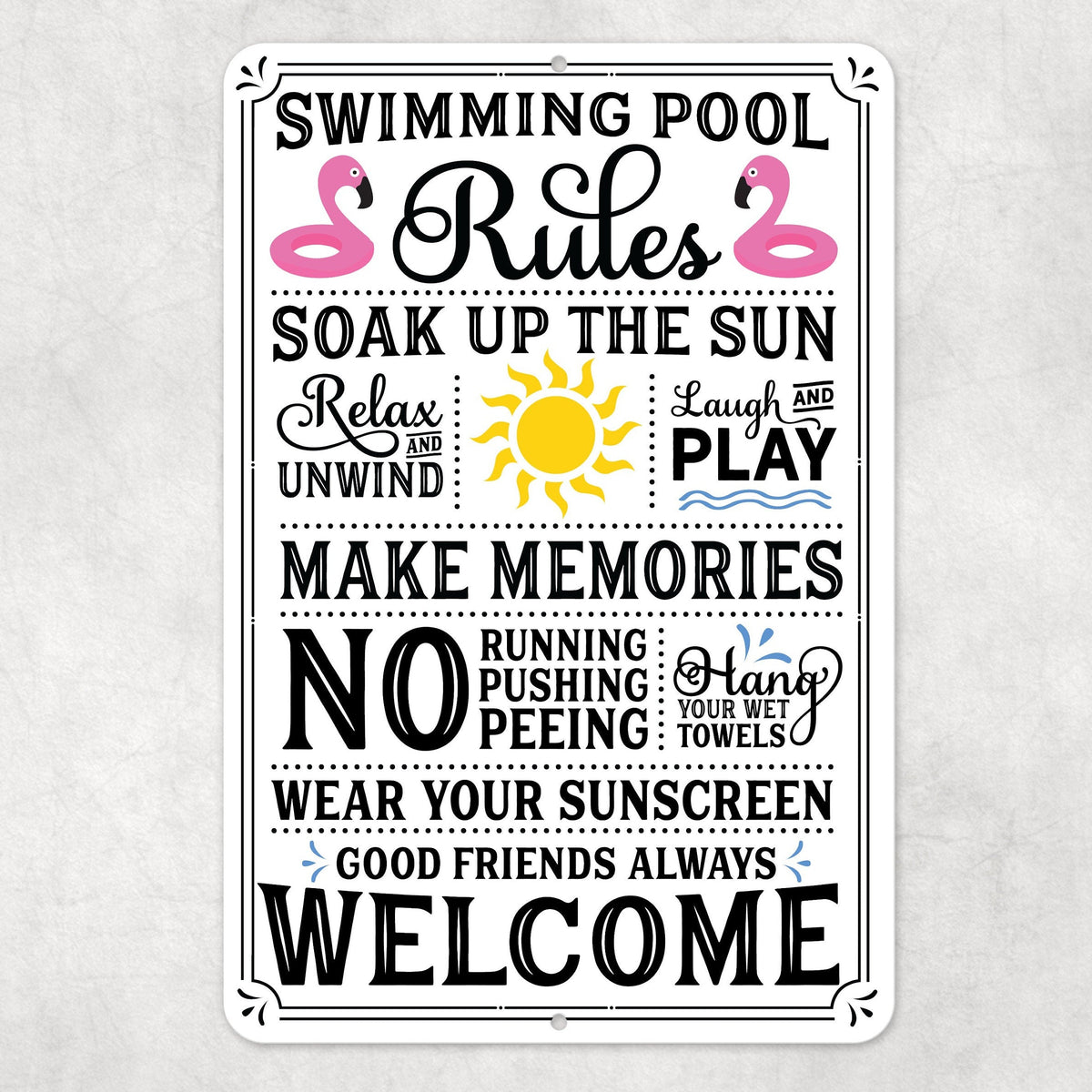 Airbnb Swimming Pool Rules Sign, Pool Rules Sign, Home Décor, Pool Sign, 8x12 Aluminum Sign, Pool Decor, AirBnb Sign, Tiny Home Decor