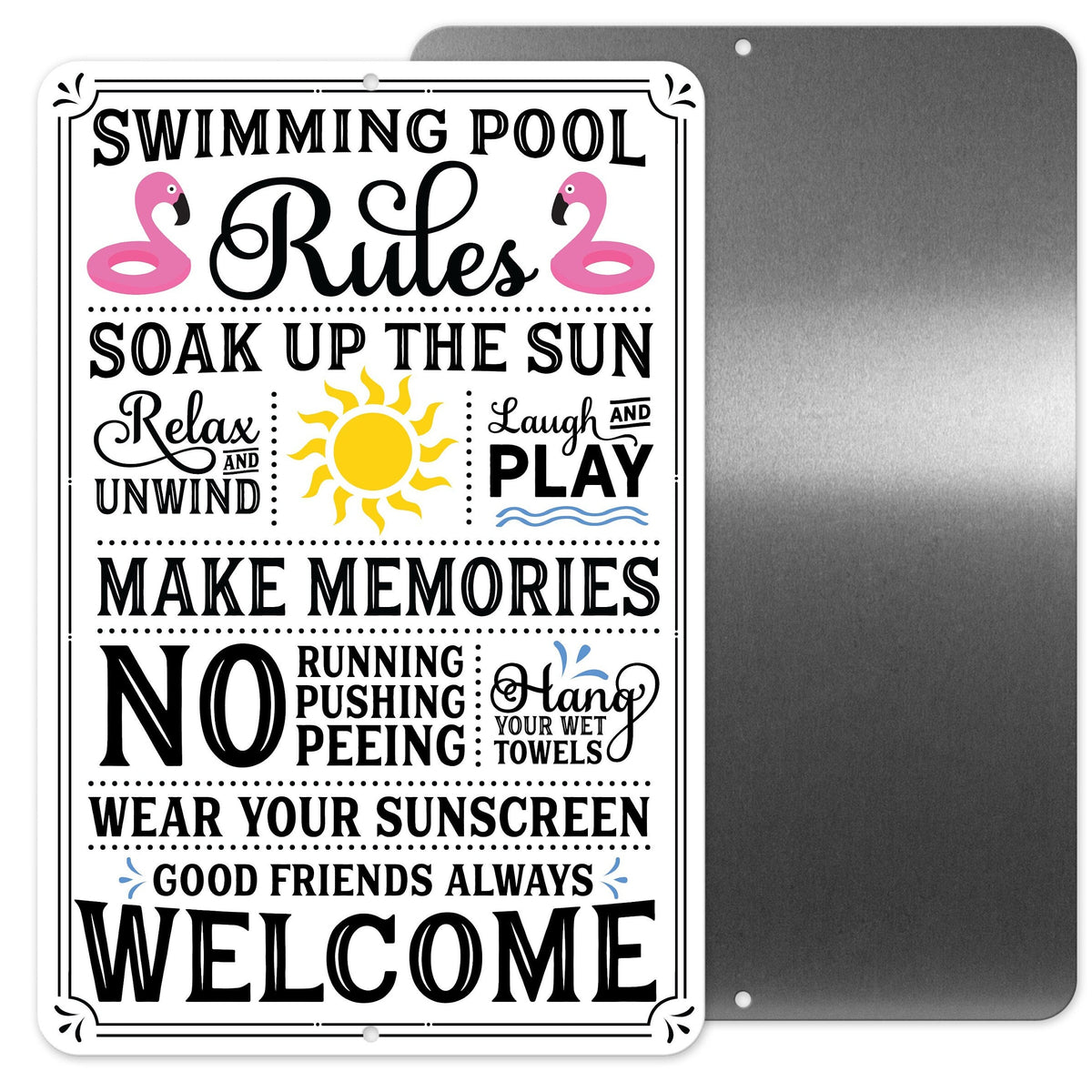 Airbnb Swimming Pool Rules Sign, Pool Rules Sign, Home Décor, Pool Sign, 8x12 Aluminum Sign, Pool Decor, AirBnb Sign, Tiny Home Decor