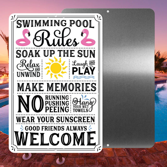 Airbnb Swimming Pool Rules Sign, Pool Rules Sign, Home Décor, Pool Sign, 8x12 Aluminum Sign, Pool Decor, AirBnb Sign, Tiny Home Decor