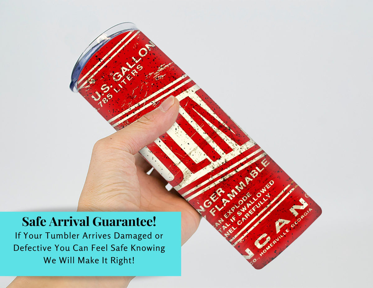 Vintage Gasoline Tumbler 20oz, Sublimated Tumbler Looks Like A Vintage Gas Can, Quality Guaranteed, Fast Shipping, Gas Can Tumbler