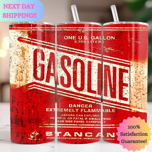 Vintage Gasoline Tumbler 20oz, Sublimated Tumbler Looks Like A Vintage Gas Can, Quality Guaranteed, Fast Shipping, Gas Can Tumbler
