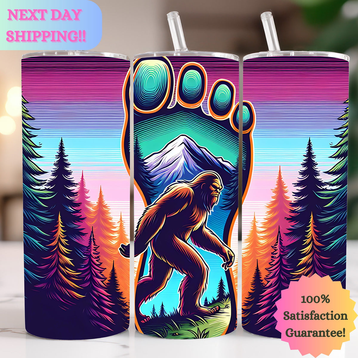 Sasquatch Bigfoot Footprint 20oz Tumbler, Sasquatch Tumbler, Bigfoot Tumbler, Camping Tumbler, Travel Tumbler