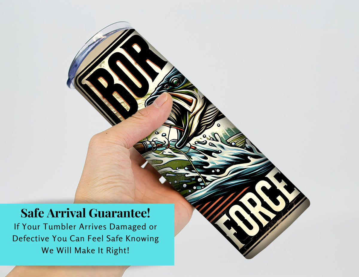 Born To Fish Forced To Work 20oz Tumbler, Bass Tumbler, Dad Gift, Fathers Day, Gifts For Dad, Step Dad, Custom Tumbler