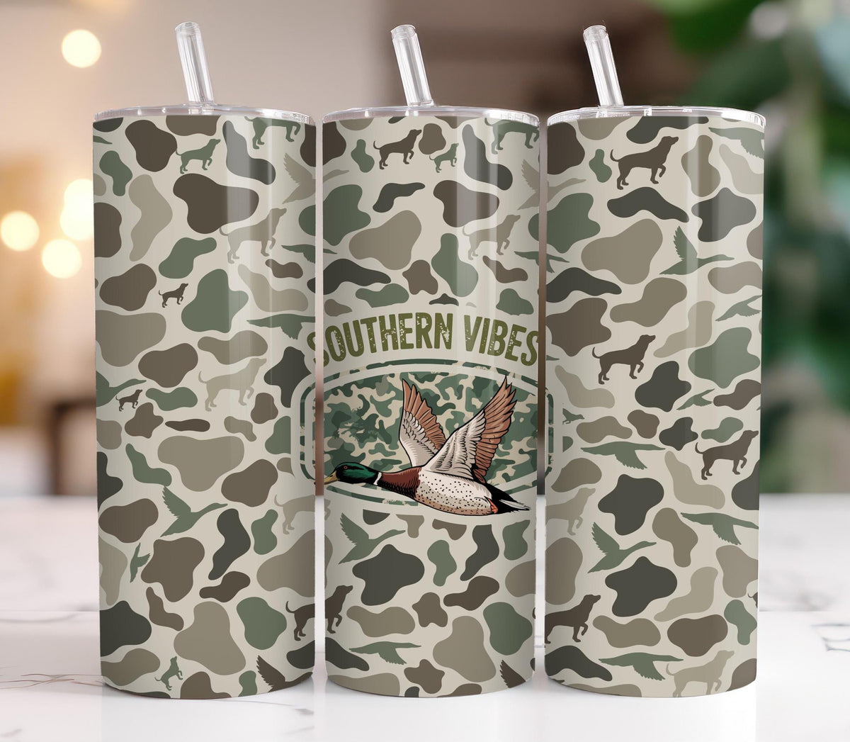 Camo Southern Vibes Tumbler Personalized, Duck Hunting Tumbling, Marsh Camo Tumbler, Duck Mug, 20oz Tumbler, Hunting Gift, Camo Gift, 20oz