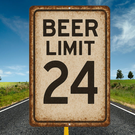 Rustic Beer Limit Metal Sign, Funny Beer Sign, Vintage Drinking Sign, Rustic Font 8x12 Aluminum Road Sign, UV Resistant Outdoor Sign 12x18