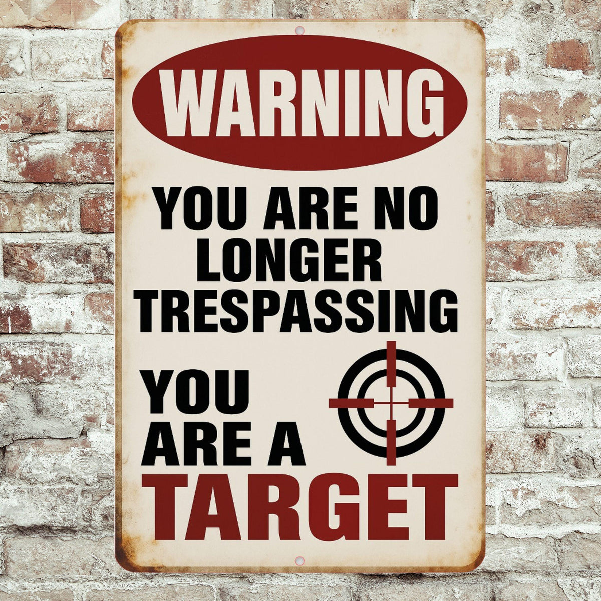 Funny Trespassing Sign, Funny Driveway Sign, Distressed Style Sign, 8x12 Aluminum Sign, UV Resistant Outdoor Sign, Yard Sign, Porch Sign