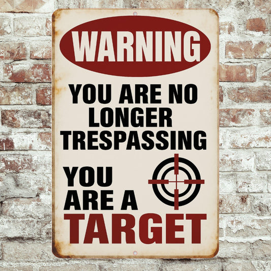 Funny Trespassing Sign, Funny Driveway Sign, Distressed Style Sign, 8x12 Aluminum Sign, UV Resistant Outdoor Sign, Yard Sign, Porch Sign