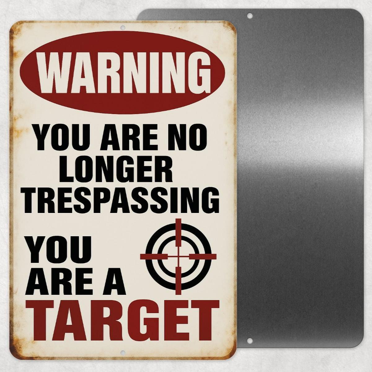 Funny Trespassing Sign, Funny Driveway Sign, Distressed Style Sign, 8x12 Aluminum Sign, UV Resistant Outdoor Sign, Yard Sign, Porch Sign