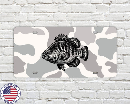 Camo Crappie License Plate | Fishing Vanity Tag | Country Truck Accessory | Crappie Fisherman Gift | Made in USA