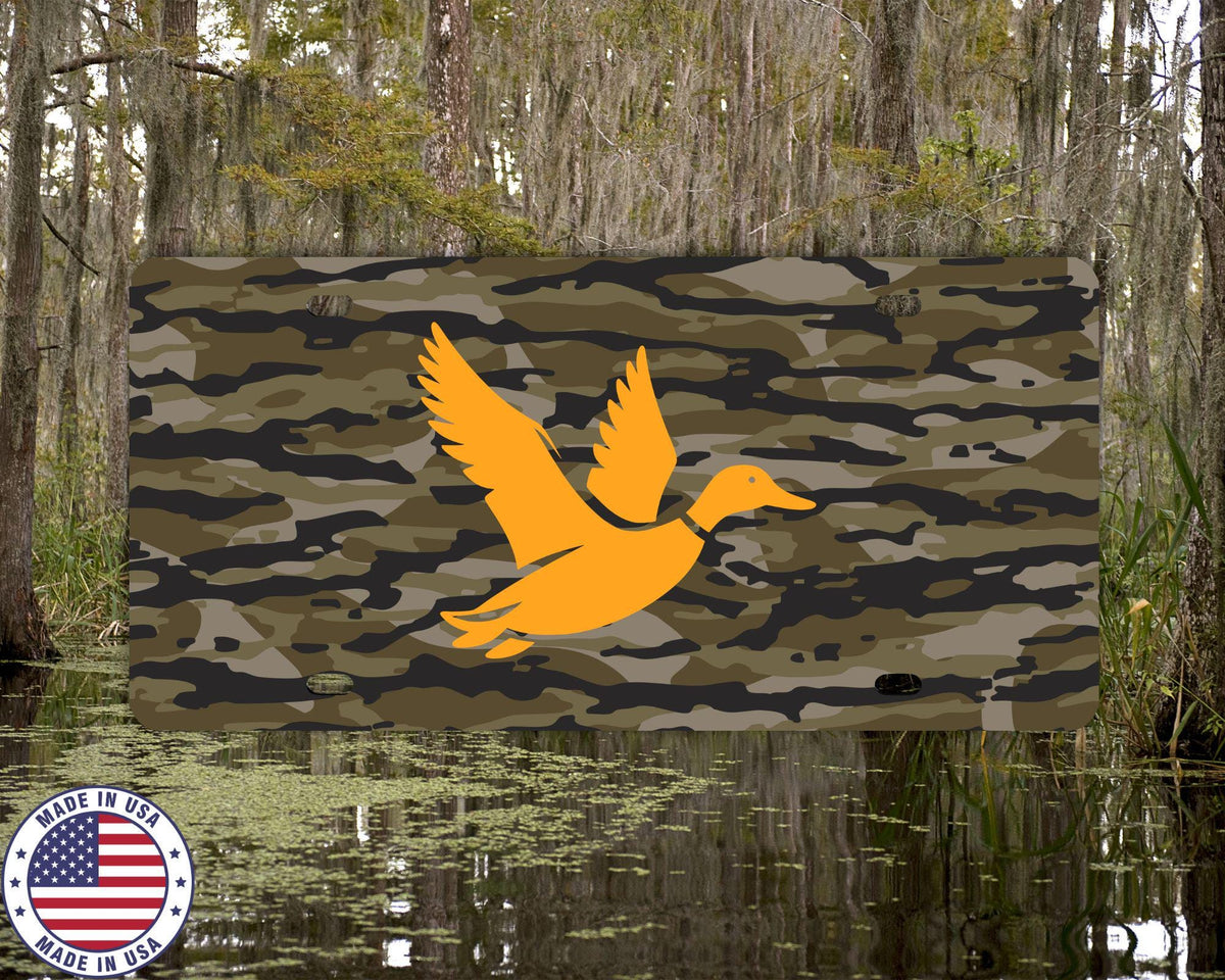 Camo Duck License Plate | 12x6 Aluminum Vanity Tag | Waterfowl Hunting Truck Plate | Duck Hunter Gift | UV Sublimated Outdoor Plate