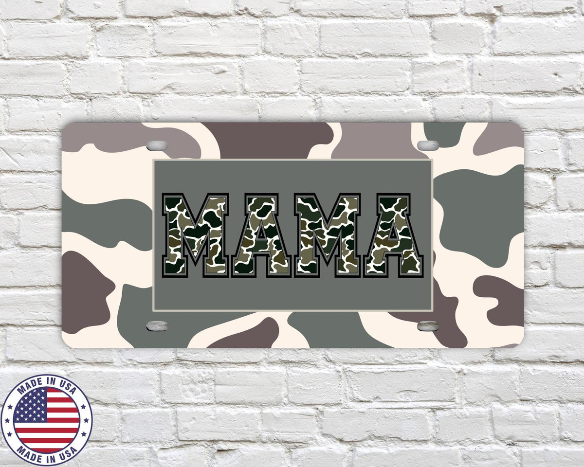 Camo MAMA License Plate | Country Girl Vanity Car Tag | Hunting Mom Camouflage Aluminum Plate | Southern Truck Accessory Gift