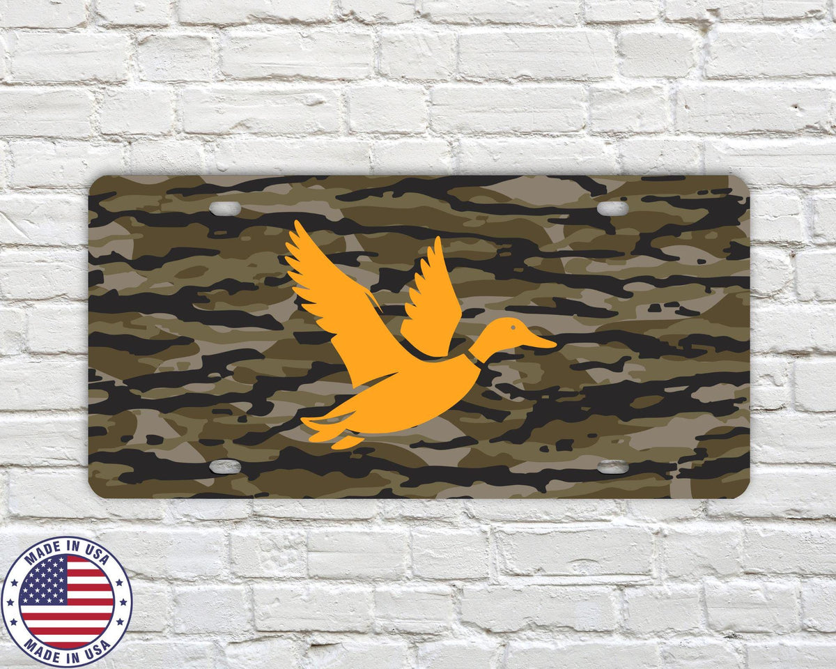 Camo Duck License Plate | 12x6 Aluminum Vanity Tag | Waterfowl Hunting Truck Plate | Duck Hunter Gift | UV Sublimated Outdoor Plate