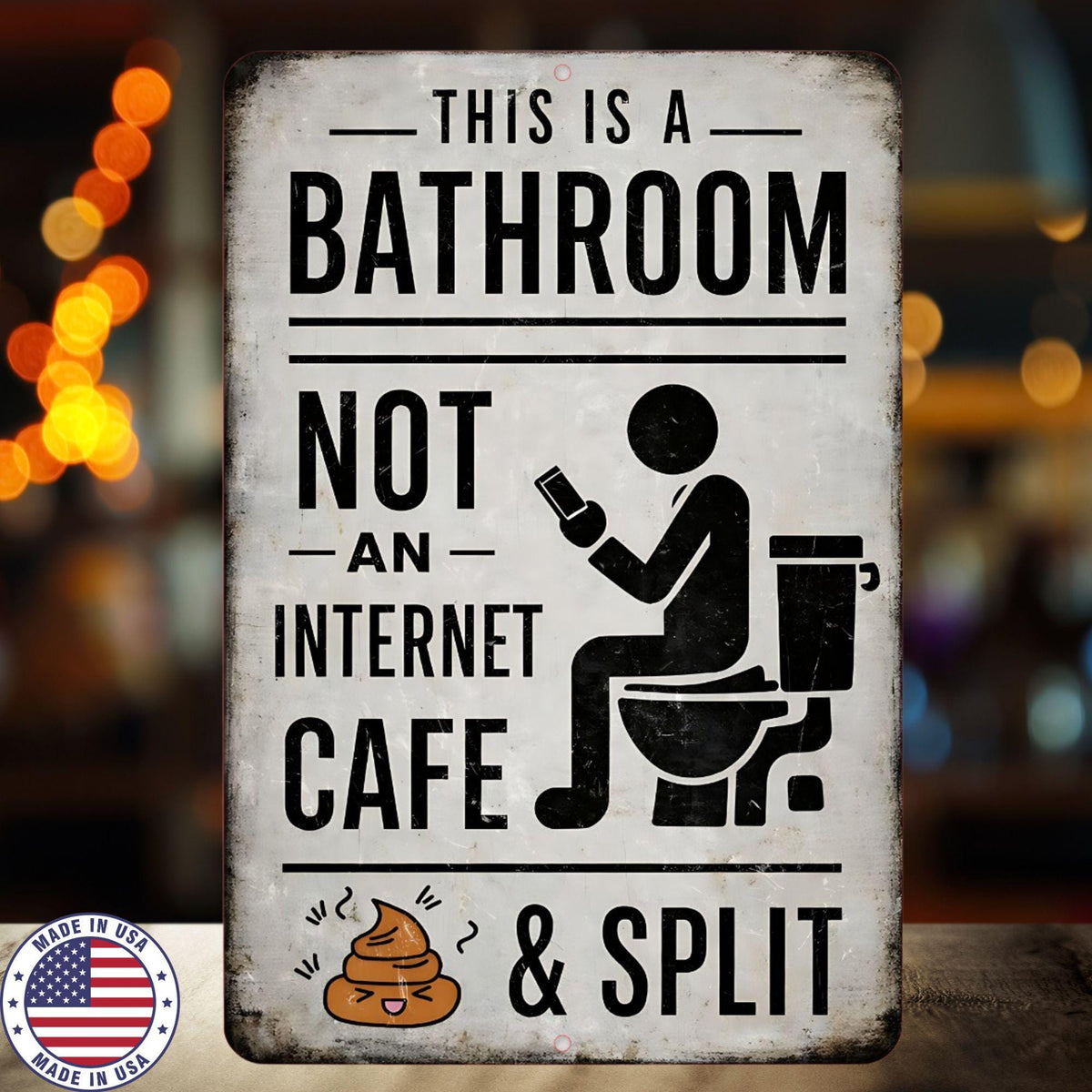 Funny Bathroom Metal Sign | This Is a Bathroom Not an Internet Cafe Sign | 8x12 Aluminum Restroom Humor Wall Decor
