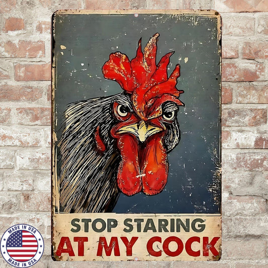 Funny Chicken Sign Gag Gift, Rooster Decor Funny Sign, Farmhouse Wall Art, Adult Humor Sign, Funny Farm Sign, Metal Sign 8x12 12x18