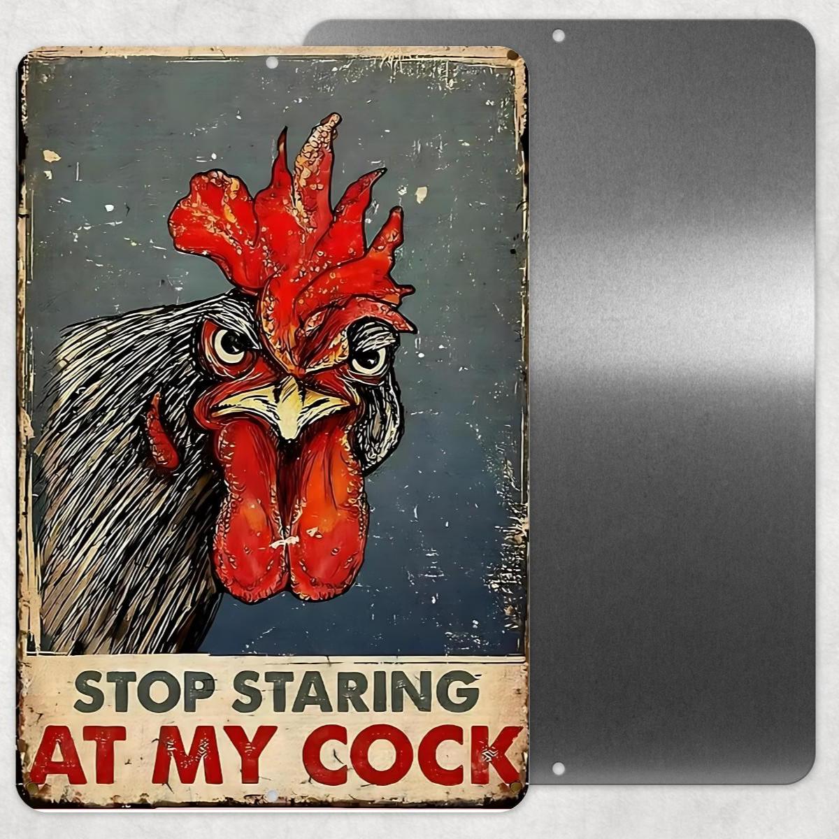 Funny Chicken Sign Gag Gift, Rooster Decor Funny Sign, Farmhouse Wall Art, Adult Humor Sign, Funny Farm Sign, Metal Sign 8x12 12x18