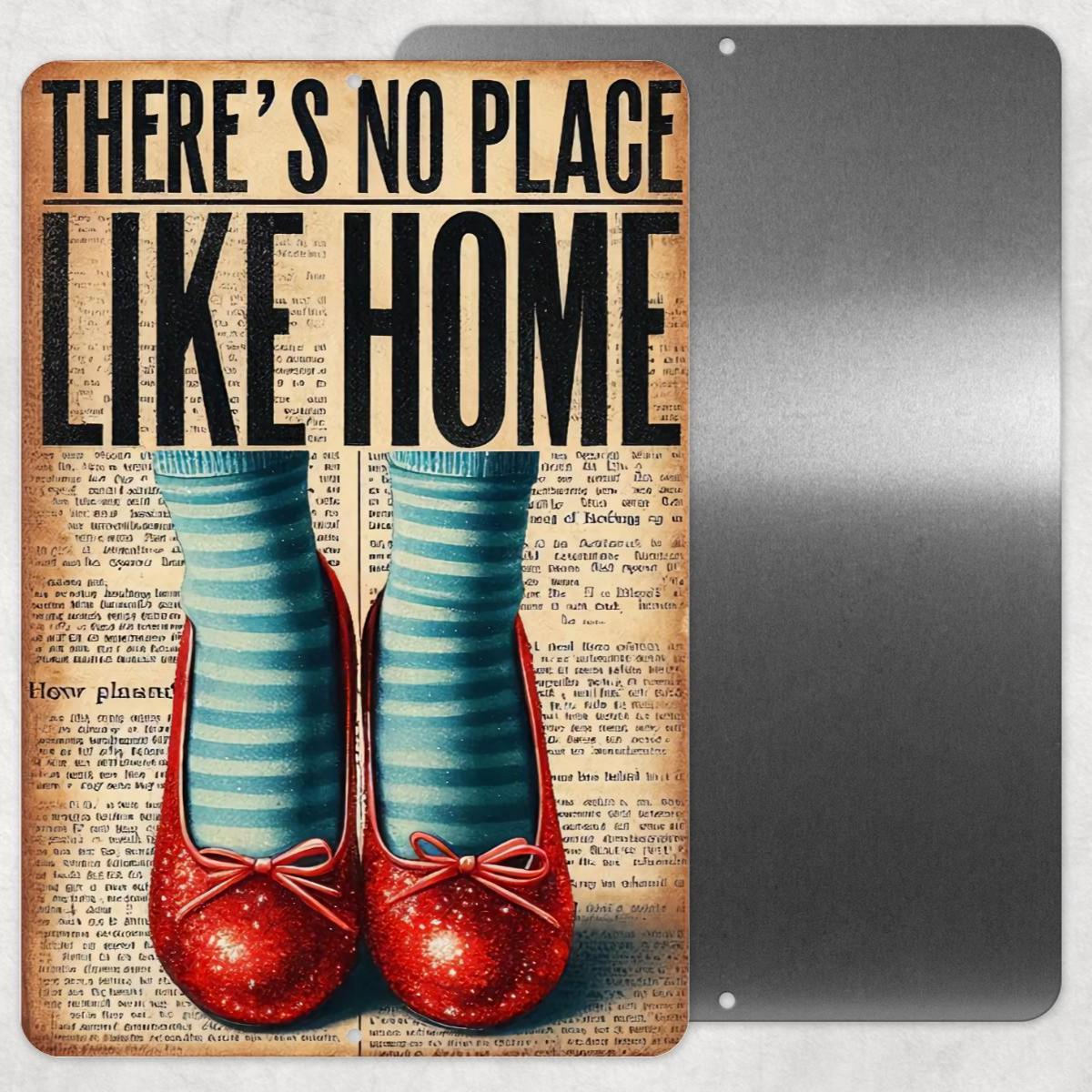 Theres No Place Like Home Sign, Wizard Inspired Decor, Farmhouse Wall Art, Rustic Metal Sign, Country Home Decor Dorothy OZ 8x12 12x18