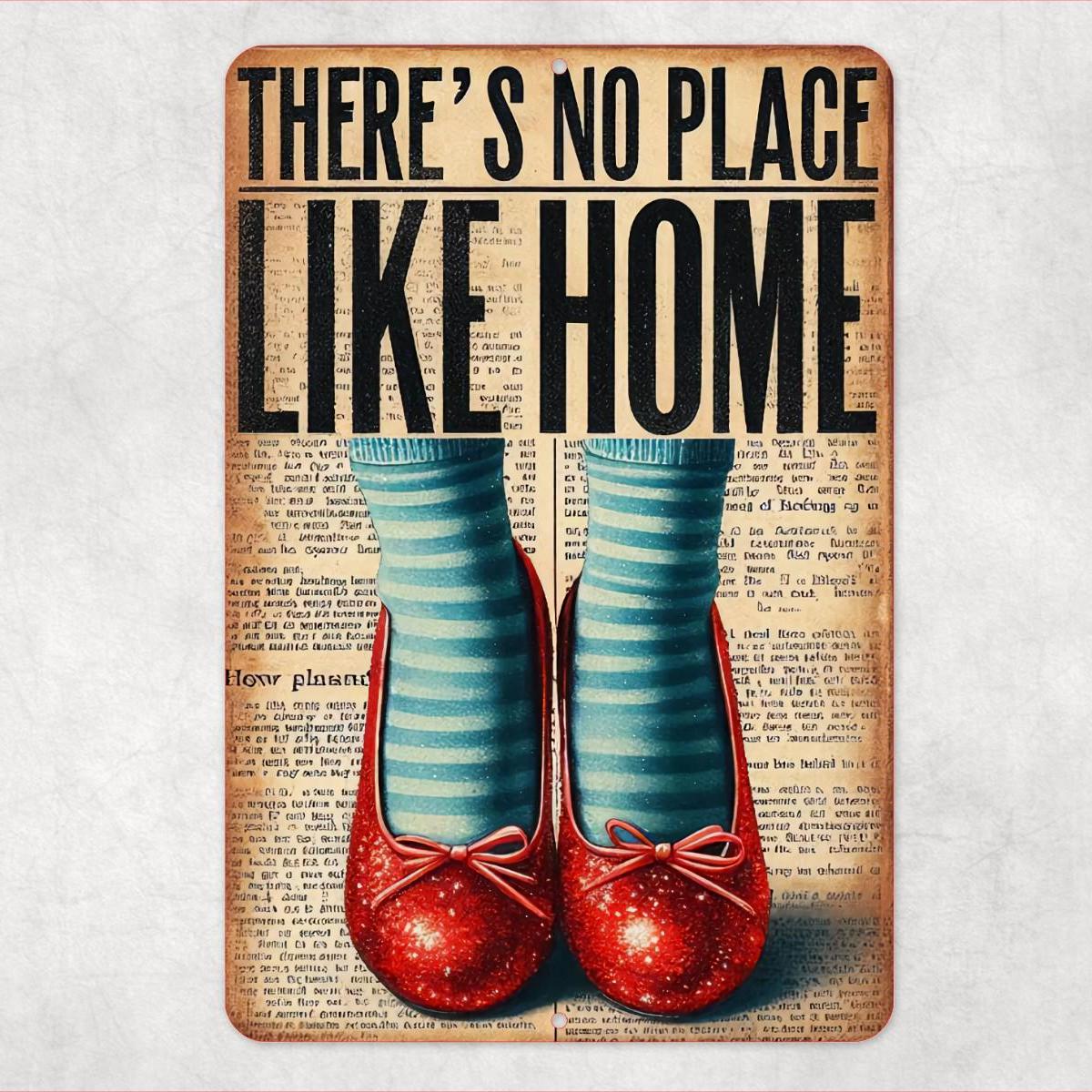 Theres No Place Like Home Sign, Wizard Inspired Decor, Farmhouse Wall Art, Rustic Metal Sign, Country Home Decor Dorothy OZ 8x12 12x18