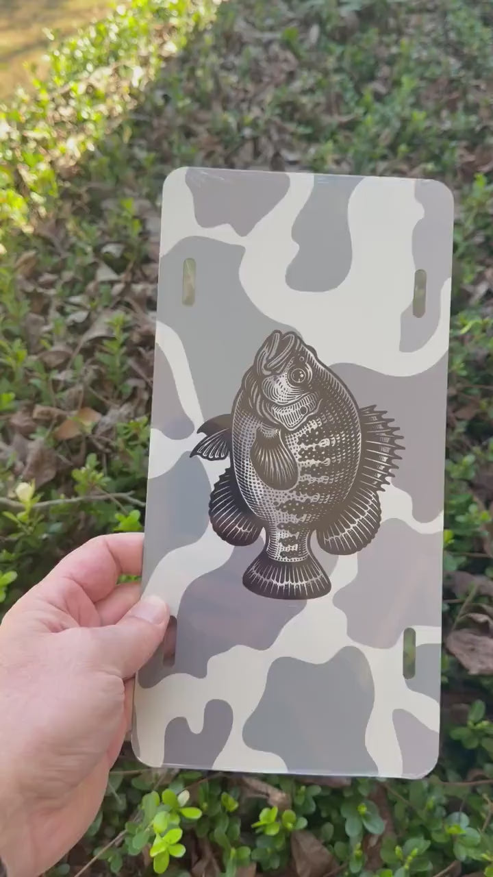 Camo Crappie License Plate | Fishing Vanity Tag | Country Truck Accessory | Crappie Fisherman Gift | Made in USA