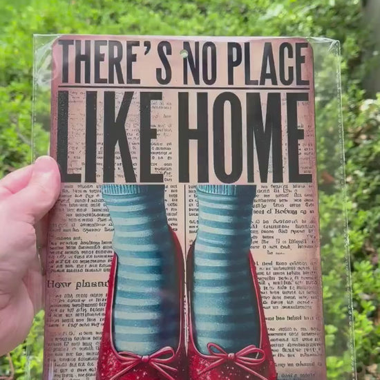 Theres No Place Like Home Sign, Wizard Inspired Decor, Farmhouse Wall Art, Rustic Metal Sign, Country Home Decor Dorothy OZ 8x12 12x18