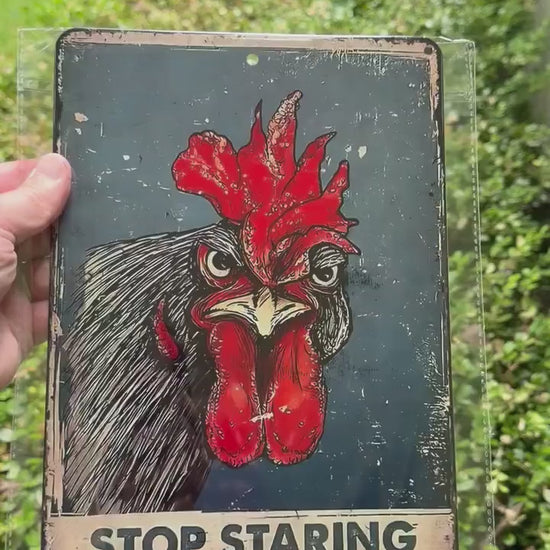 Funny Chicken Sign Gag Gift, Rooster Decor Funny Sign, Farmhouse Wall Art, Adult Humor Sign, Funny Farm Sign, Metal Sign 8x12 12x18
