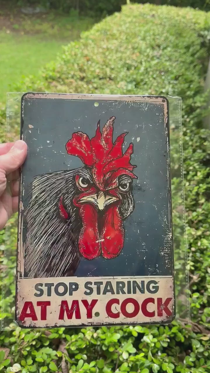 Funny Chicken Sign Gag Gift, Rooster Decor Funny Sign, Farmhouse Wall Art, Adult Humor Sign, Funny Farm Sign, Metal Sign 8x12 12x18