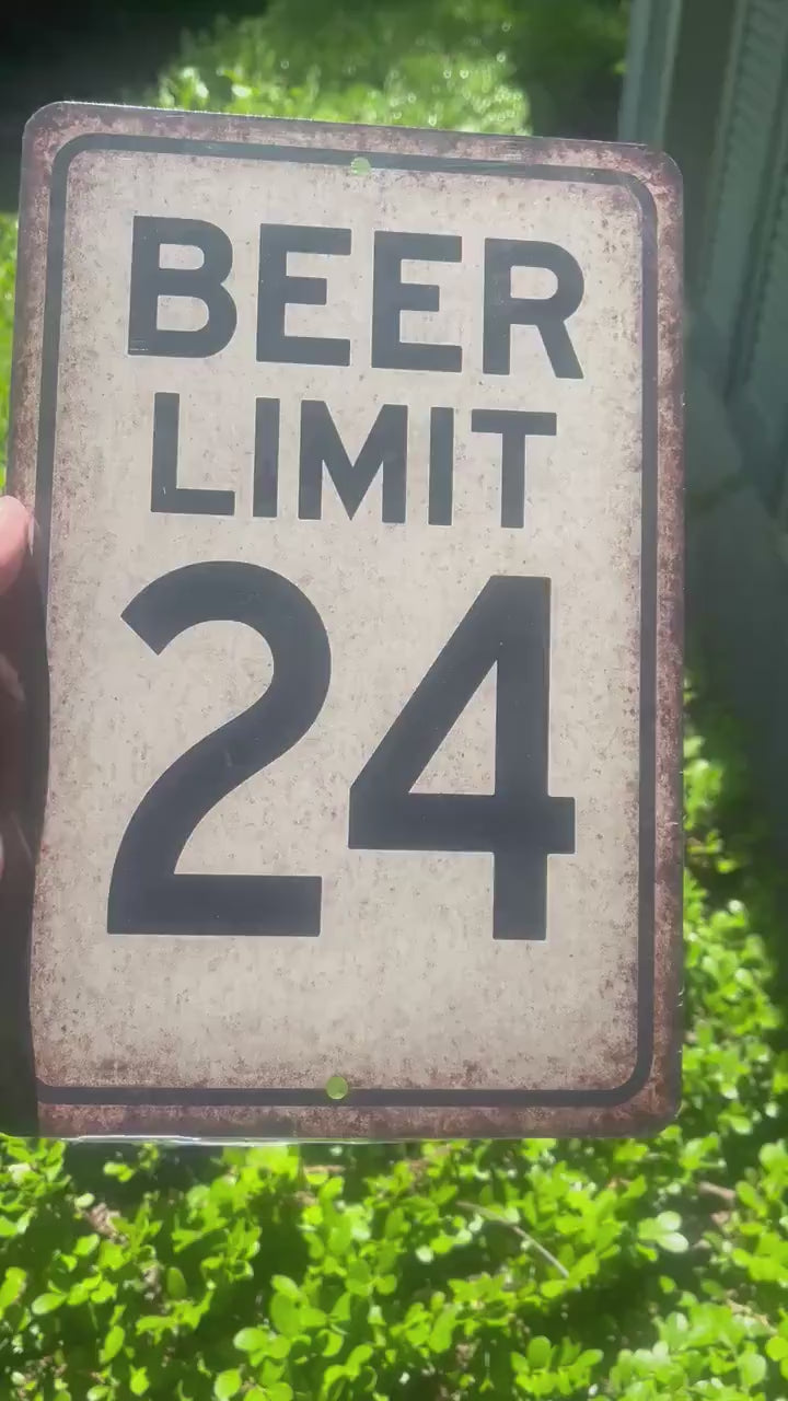 Rustic Beer Limit Metal Sign, Funny Beer Sign, Vintage Drinking Sign, Rustic Font 8x12 Aluminum Road Sign, UV Resistant Outdoor Sign 12x18